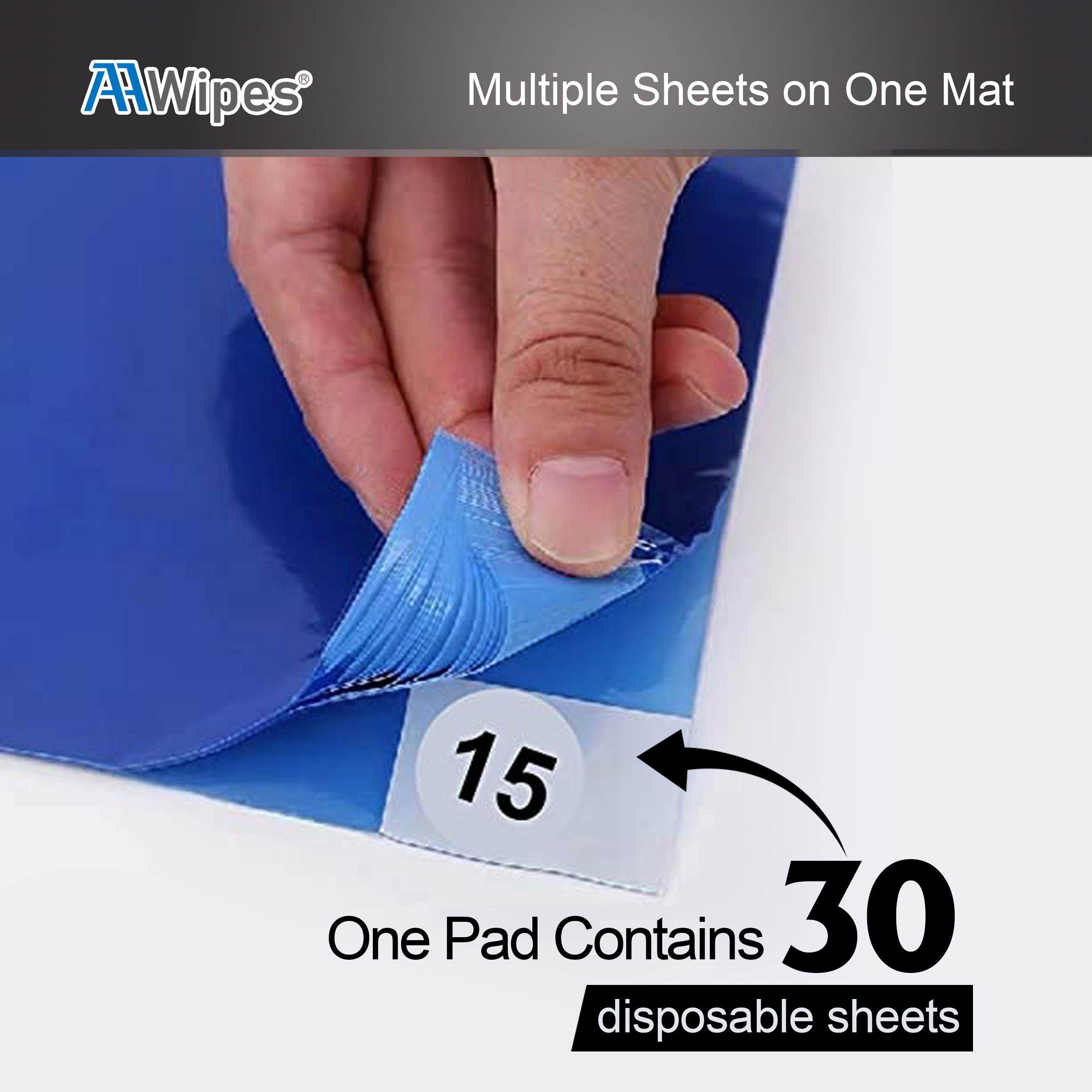 Clean Room Sticky Mats 36 x 45 (4 Pads, 30 Sheets per Pad) - Blue