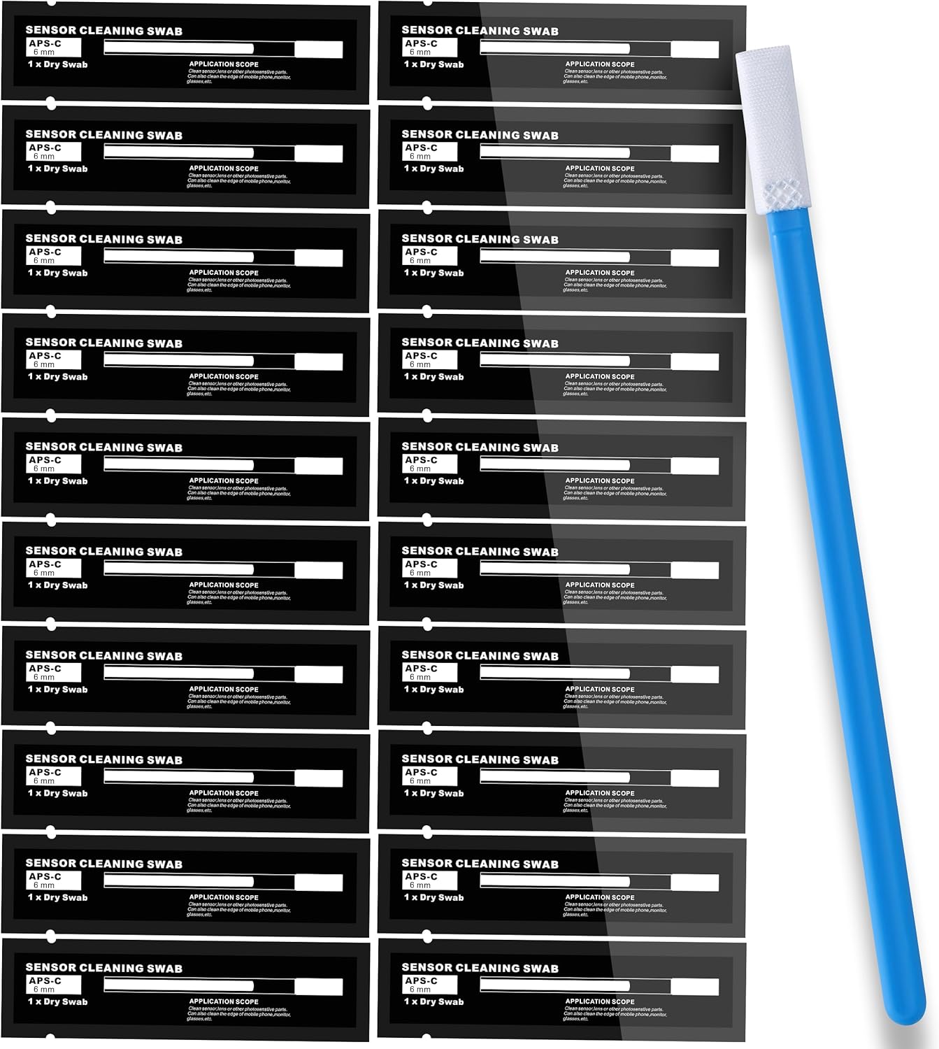 6mm Camera Sensor Cleaning Kit Sensor Lens Cleaner for Full Frame of DDR6 DSLR or SLR (200 Pieces of 6 mm Sensor Cleaning Swabs) (No. HCS-6-200)